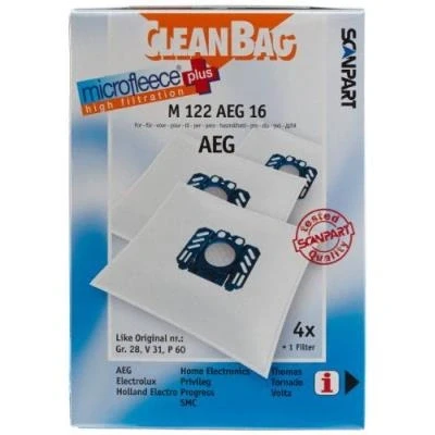Image de Scanpart CleanBag M 122 AEG 16 Lot de 4 sacs pour aspirateur