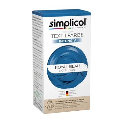 Afbeelding van simplicol Intensive express machine kleurstof kit (vloeibare zout fixeer kleurstof) 600g verpakking Royal Blue