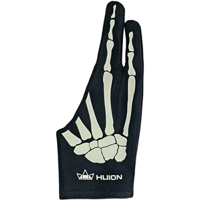 Afbeelding van Huion Skeleton handschoen voor grafische tekentablet, anti fouling handschoen, ideaal degenen die tekentabletten en lichtdozen gebruiken (1 eenheid in vrije grootte, goed de rechterhand)