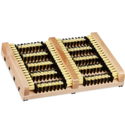 Afbeelding van Relaxdays 4 x voetveger antislip borstelmat voetenveger deurmat schoenenveger