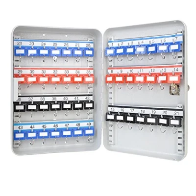 Afbeelding van HMF 13049 07 Sleutelbox met 49 verstelbare haken, lichtgrijs, 32 x 23 7,5 cm