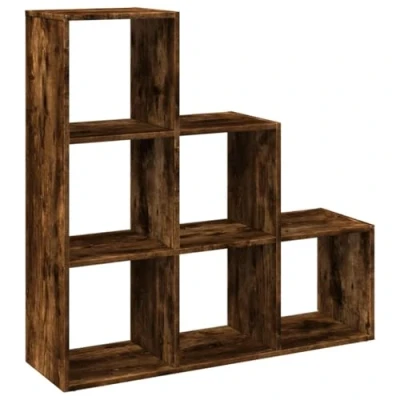 Afbeelding van Kamerscherm / boekenkast 3 laags 99x29x99 cm hout gerookt eiken