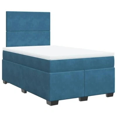 Afbeelding van vidaXL Boxspring met matras fluweel blauw 120x200 cm