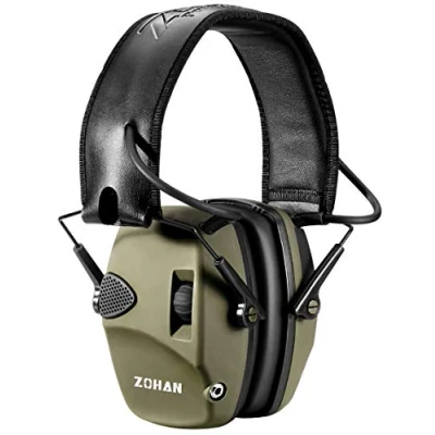 Afbeelding van ZOHAN 054 Koptelefoon met ruisonderdrukking, elektronische oorkussens, vervangbaar, SNR 27dB, NRR 22dB, verstelbare jachtgehoorbescherming, geluidsversterker, groen