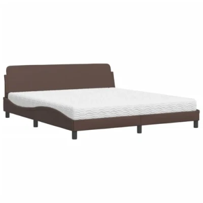 Afbeelding van vidaXL Bed met matras &quot;Dover&quot; kunstleer bruin 180x200 cm