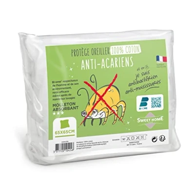 Afbeelding van Sweet home Kussenbeschermer tegen mijten 50 x 70 cm 100% katoen fleece zacht en comfortabel rechthoekige vorm machinewasbaar