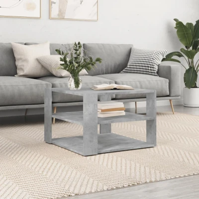 Afbeelding van Salontafel 59,5x59,5x40 cm bewerkt hout betongrijs