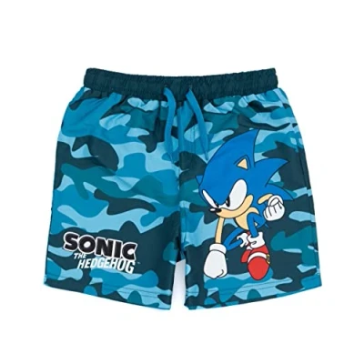 Afbeelding van SONIC THE HEDGEHOG Sweet Shorts voor jongens Camo Swimming Trunks Swwear, Blauw, 9 10 jaar