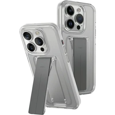 Afbeelding van UNIQ hoesje Heldro Mount met Standaard iPhone 15 Pro 6.1&quot; transparant/lucent helder