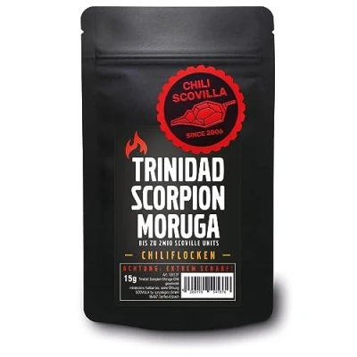 Afbeelding van CHILI SCOVILLA Trinidad Scorpion Moruga vlokken in SealPack, 15 g