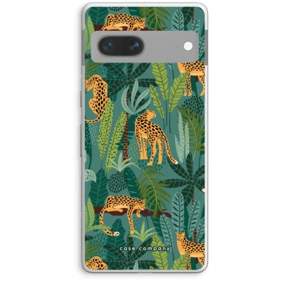 Afbeelding van Case Company® hoesje geschikt voor Google Pixel 7 Luipaard 2 Soft Cover Telefoonhoesje Bescherming aan alle Kanten en Schermrand