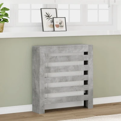 Afbeelding van Radiatorombouw 78x20x82 cm bewerkt hout betongrijs