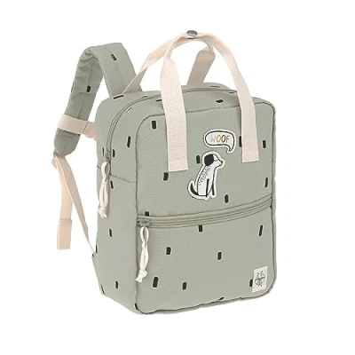 Image de LÄSSIG Sac à dos pour enfants avec sangle de Poitrine l&#039;école Maternelle 28 cm, 5,5 litres, 3 Ans/Mini Square Backpack Happy Prints, Olive,