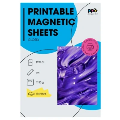 Afbeelding van PPD 5 x A4 magnetisch papier, glanzend, fotokwaliteit, inkjetdruk voor magneten, personaliseerbaar en bedrukbaar, doe het zelf koelkastmagneten 31