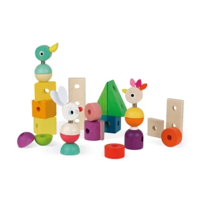 Image de Jouet en bois 2 1 Janod Train géant multicolor Zigolos