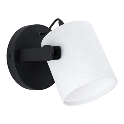 Afbeelding van EGLO Hornwood 1 Wandlamp E27 19,5 cm Zwart/Wit