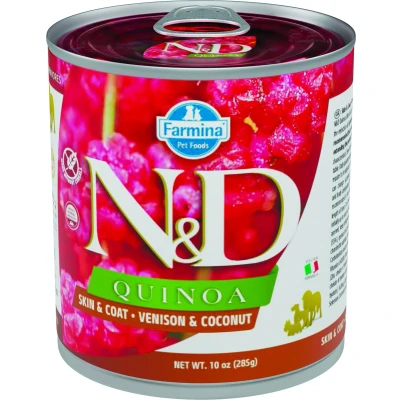 Afbeelding van N&amp;D Quinoa natvoeding voor de hond Skin &amp; Coat Hert 285 gr. per 6 stuks
