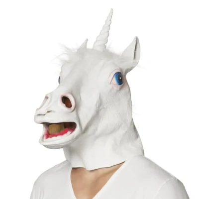 Afbeelding van Boland Latex hoofdmasker Eenhoorn Snowy Volwassenen Dieren