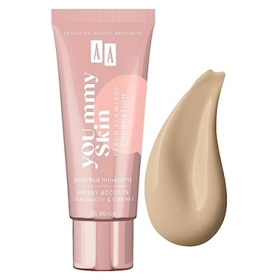 Afbeelding van YOU.mmy Skin Peach Flawless foundation minerale 03 Beige 30ml