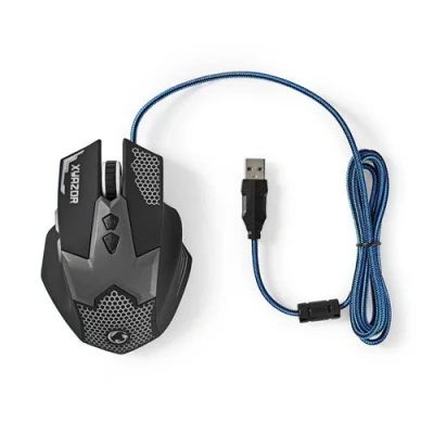 Image de Nedis Gaming Xyazor Souris ergonomique pour droitiers optique 7 boutons filaire USB noir
