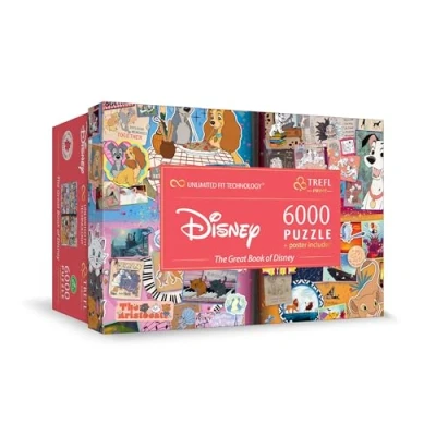 Afbeelding van Trefl Prime UFT Puzzel: Disney, The Great Book of Disney 6000 stukjes, grote puzzel, dikste karton, voor volwassenen en kinderen vanaf 12 jaar