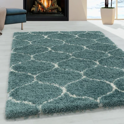 Afbeelding van Opera Soft Shaggy Hoogpolig Vloerkleed Blauw / Turquoise 280x370 cm