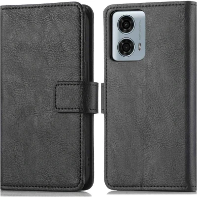 Afbeelding van iMoshion Hoesje Geschikt voor Motorola Moto G24 Power Met Pasjeshouder Luxe Bookcase Zwart