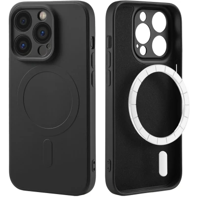 Afbeelding van iMoshion Hoesje Geschikt voor iPhone 14 Pro Siliconen Color Backcover MagSafe Zwart