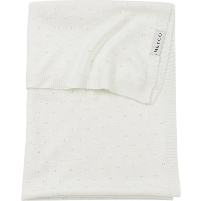 Afbeelding van Meyco Baby Ajour ledikant deken bamboe offwhite 100x150cm