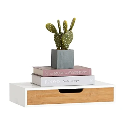 Afbeelding van SoBuy FRG92 WN Wandkast met zwevende lade, breedte 40 cm