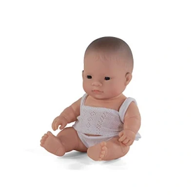 Afbeelding van Miniland babypop aziatisch met ondergoed jongen 21 cm