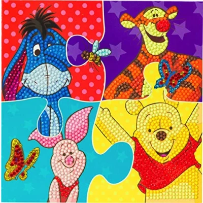 Afbeelding van Crystal Art Diamond Painting Kaart Winnie de Pooh en Vriendjes