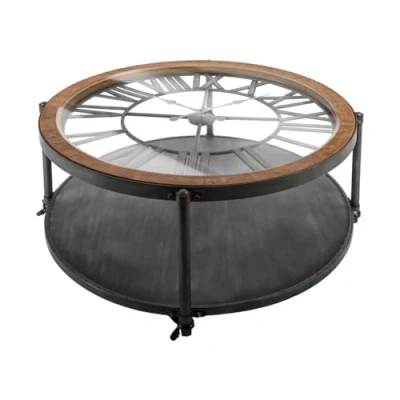 Afbeelding van Atmosphera Salontafel &quot;Chrono&quot; metaal en hout D90 cm