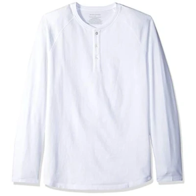 Image de Amazon Essentials Chemise Henley à manches longues pour homme (disponible en grande taille large), blanc, 4XL large