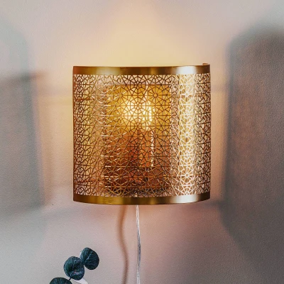 Afbeelding van By Rydéns wandlamp 1licht metaal H: 21 cm E14 mat messing