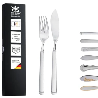 Afbeelding van SOLINGEN Gehring visbestek vismes en visvork Made in Germany, set voor 6 personen, 12 stuks, roestvrij staal 18/10
