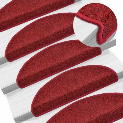 Afbeelding van 15 st Trapmatten 65x24x4 cm bordeauxrood