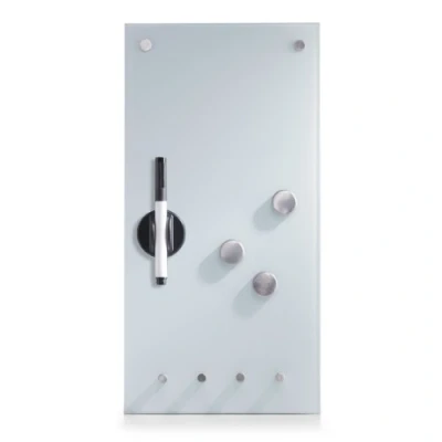 Afbeelding van Zeller Present 11610 memobord van glas, met haken, 20 x 4 40 cm, wit