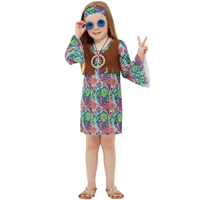 Afbeelding van FUNIDELIA Hippie kostuum voor meisjes Maat: 135 152 cm