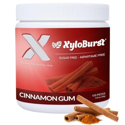 Afbeelding van XyloBurst Xylitol Kauwgom Jar Cinnamon 100 stuks