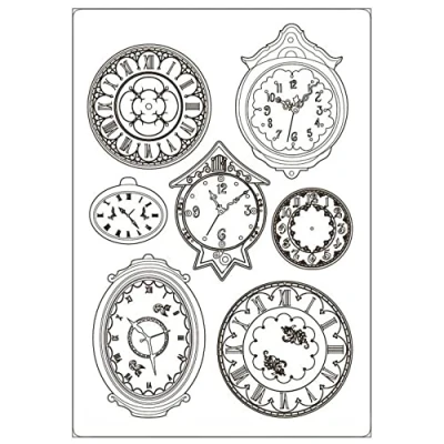 Afbeelding van Stamperia Soft Mould A4 Garden of Promises Clocks (K3PTA4536) (DISCONTINUED)
