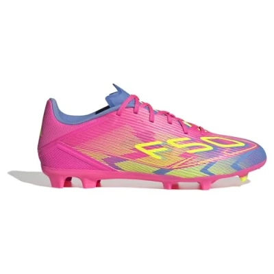 Afbeelding van adidas Performance F50 League Voetbalschoenen met kunststof noppen, Heren, Maat: 46, Lucid pink/lucid lemon/blue fusion Textiel/ synthetisch