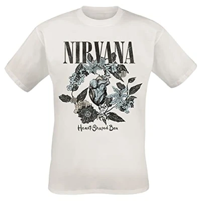 Afbeelding van Nirvana Heart Shaped Box Heren T shirt M Wit
