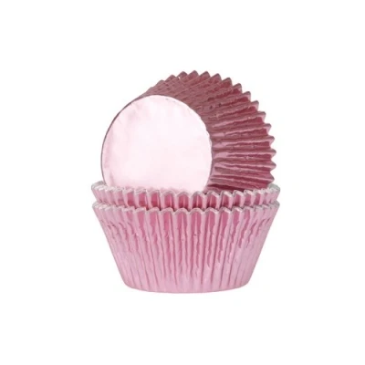 Afbeelding van Cupcake Cups HoM Folie Baby Roze 51x38mm. 24st.