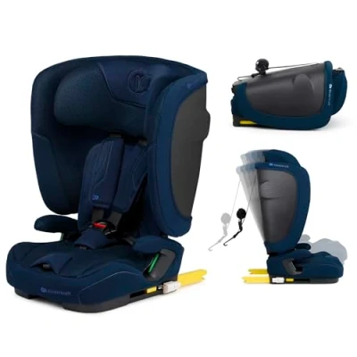 Afbeelding van Kinderkraft FIX2GO I‑SIZE Autostoel 76150 cm ISOFIX &amp; Top Tether 5‑stoelen Slaapfunctie SAFERIDE Sensor H‑GUARD+ SPS+ Zijbescherming AIR FLOW Ventilatie Opvouwbaar Blauw