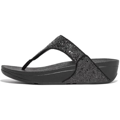 Afbeelding van Fitflop String à paillettes Lulu pour femme, noir pailleté, 38.5 EU