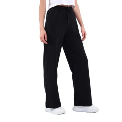 Afbeelding van COMEOR joggingbroek voor dames, met elastische tailleband en rechte pijpen, van katoen, sport, zwart., XS