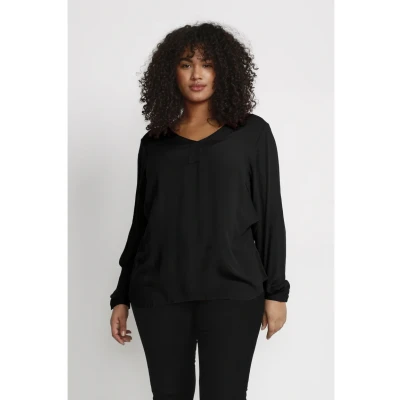 Afbeelding van Kaffe Curve Blouse Blouse, Dames, Maat: 44, Black deep