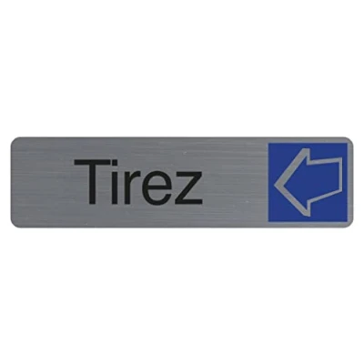 Afbeelding van Exacompta Ref. 67156E 1 deurplaat zelfklevend Trek Bedrukte wandbord Op alle ondergronden Geborsteld aluminium look Afmetingen: 16,5 x 4,4 cm