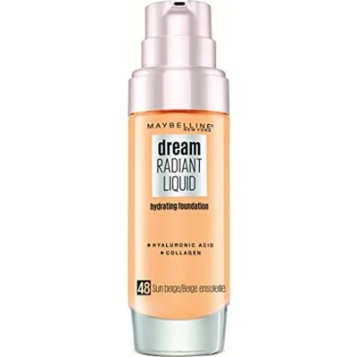 Image de MAYBELLINE New York Dream Radiant Liquid Fond de Teint Soin Hydratant 12H 48 Beige Ensoleille 1 Unité